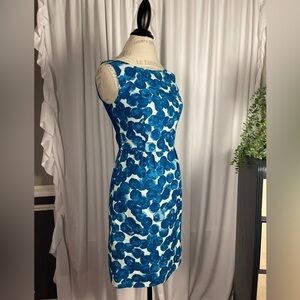 Anthropologie Tabitha Sleeveless Blue Floral Sheath Dress Size 2